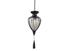 Lustre Pendente Cristal Istambul P Preto Bivolt Taschibra