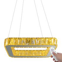Lustre Pendente Cristal K9 LED Moderno com Controle Remoto