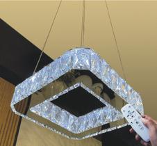 Lustre Pendente Cristal K9 Legítimo Led Morderno Com Controle Remoto - Dubai