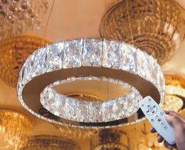 Lustre Pendente Cristal K9 Legítimo Led Morderno Com Controle Remoto