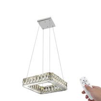 Lustre Pendente Cristal K9 Legítimo Led Morderno + Controle Remoto