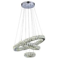 Lustre Pendente Cristal Led Aliança Triplo Anéis 3 Cores Lustre Pendente Cristal Led Aliança Triplo Anéis 3 Cores