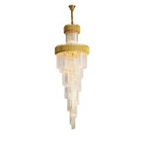 Lustre Pendente Cristal Luxo Dourado 1,80mts Pé Direito Alto