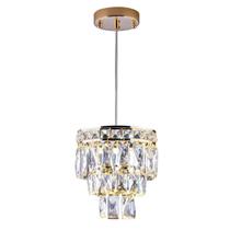 Lustre Pendente Cristal Luxuoso Mini Firenze Sala Quarto G9 Bivolt Cor:DouradoVoltagem:110V/220V - Bivolt