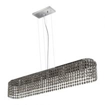 Lustre Pendente Cristal Retangular 80x13x11,5cm 5 Lâmpadas G9 Milano Bronzearte