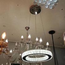 Lustre Pendente Cristal Sala 3 em 1 LED 30w - Nitrolux Lustre Pendente Cristal Sala 3 em 1 LED 30w - Nitrolux