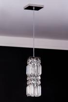 Lustre Pendente Cromado Cristal Egípcio Quadrado 468