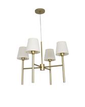 Lustre Pendente Cúpula 04 Braços Dourado Fosco Redondo 220/4