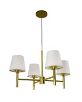 Lustre Pendente Cúpula 04 Braços Dourado Polido Redondo 60cm 658/4 Lustre Pendente Cúpula 04 Braços Dourado Polido Redondo 60cm 658/4