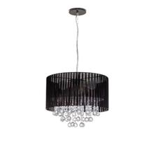 Lustre Pendente Cupula De Tecido Organza Preto Com Cristal Lustre Pendente Cupula De Tecido Organza Preto Com Cristal