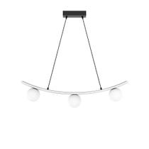 Lustre Pendente Curvo Moderno 3 Globos 60w Sofisticado, lustre moderno, pendente LED, iluminação decorativa, design minimalista, sala jantar Lustre Pendente Curvo Moderno 3 Globos 60w Sofisticado, lustre moderno, pendente LED, iluminação decorativa, design minimalista, sala jantar