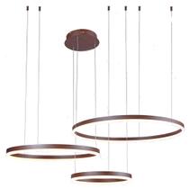 Lustre Pendente DCD03068 Φ40Φ60Φ80CM 112W 3000K 7840LM Bivolt Metal Marrom+Acrilico cabo: 3M