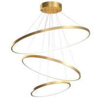 Lustre pendente de 3 aros cor dourado 3200k - Dubai