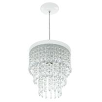 Lustre Pendente De Cristal Acrílico Manucrillic Branco