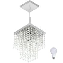 Lustre Pendente De Cristal Acrilico Marrycrilic c/ Lâmp 6000