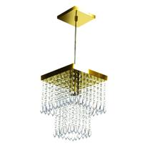 Lustre Pendente De Cristal Acrilico Marrycrilic Dourado - MARRYLUZ