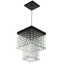 Lustre Pendente De Cristal Acrílico Marrycrilic Preto