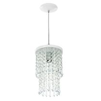 Lustre Pendente De Cristal Acrilico Spark Redondo Branco