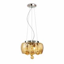Lustre Pendente de Cristal Âmbar K9 28cm com Cabo Ajustável G9