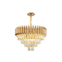 Lustre Pendente De Cristal Dourado 50cm Redondo + 8 Lampadas