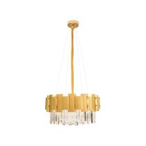 Lustre Pendente De Cristal Dourado Redondo 40cm