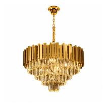 Lustre Pendente de Cristal Dourado Redondo Teto 50cm Bivolt Lustre Pendente de Cristal Dourado Redondo Teto 50cm Bivolt
