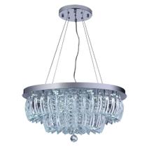 Lustre Pendente de Cristal Legítimo LED Ingrid 36W 6500K Design Moderno Quarto Sala Jantar