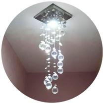 Lustre pendente de cristal legítimo vai montado,lâmpada GU10 inclusa
