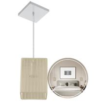 Lustre Pendente De Cupula Quadrada Organza Bege Lustre Pendente De Cupula Quadrada Organza Bege