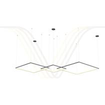 Lustre Pendente de Led Bleisi 3 Aros Quadrados 96W - 80x60x40cm