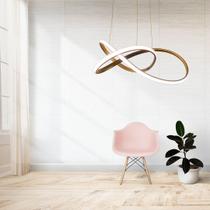 Lustre Pendente de led Luminária 45W Dourado 50cm, lustre pendente LED, lustre moderno LED, luminária suspensa, lustre decorativo para sala, lustre
