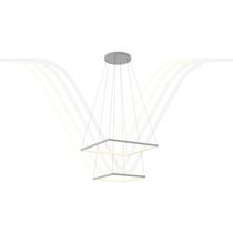 Lustre Pendente de Led Square 2 Aros Quadrados 53W - 60x40cm