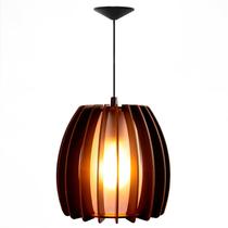 Lustre Pendente de Madeira Bari Mini 21x19cm Soq E27 Lustre Pendente de Madeira Bari Mini 21x19cm Soq E27