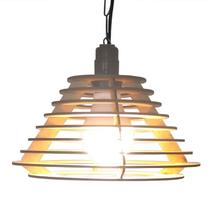 Lustre Pendente de Madeira MDF Mod. Hanoi 110/220V