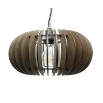 Lustre Pendente De Madeira Mdf Mod. Sophia Pq Reto Tabaco