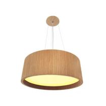 Lustre Pendente de Madeira Redondo 60cm com 5 Bocais E27 Cor Freijó Luminária de teto Lustre Pendente de Madeira Redondo 60cm com 5 Bocais E27 Cor Freijó Luminária de teto