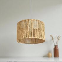 Lustre pendente de teto camélia 3018 cm fibra natural sisal soquete e27 instalação no teto Lustre pendente de teto camélia 3018 cm fibra natural sisal soquete e27 instalação no teto
