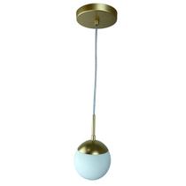 lustre Pendente de Teto Jabuticaba Alumínio Com Globo de Vidro 12cm