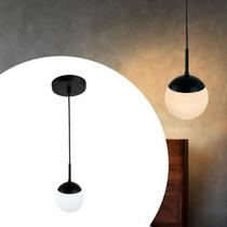 Lustre Pendente de Teto Jabuticaba Sala Quarto Lavabo Com Globo de Vidro 12cm
