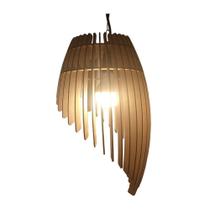 Lustre Pendente De Teto Luminária Mdf Cru Vazado