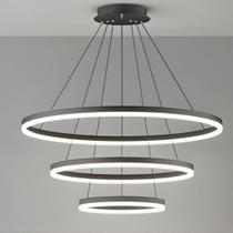 Lustre Pendente De Teto para Sala Moderno Led Orbital 3 Anéis Arcos Com Cordas Ajustáveis