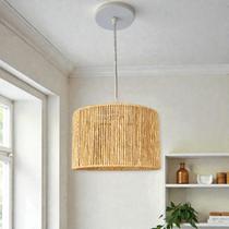 Lustre Pendente de Teto Sisal Natural 30cm Sala e Cozinha