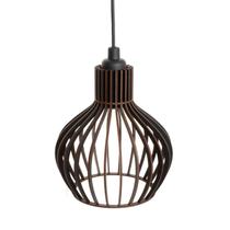 Lustre Pendente Decoração Área De Lazer Incluso Fiação Mdf - Preto - Collore