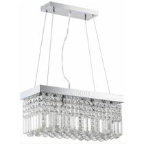 Lustre Pendente Delicado Retangular com 524 Cristais Sala Jantar Cozinha Sala Escada INL13