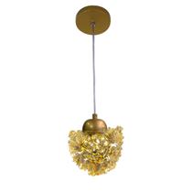Lustre Pendente Dente De Leão Estela Pinha Ninho Bola Cristal 1xG9 Metal Bivolt