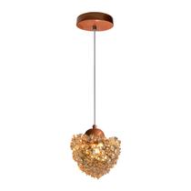 Lustre Pendente Dente De Leão Estela Pinha Ninho Bola Cristal 1xG9 Metal Bivolt