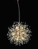 Lustre Pendente Dente de Leão Redondo Rose Gold Cristais 9G9 50cm Lustre Pendente Dente de Leão Redondo Rose Gold Cristais 9G9 50cm