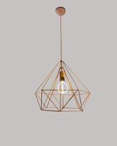 Lustre Pendente Diamante Aramado Cobre RoseBivolt E27 Lustre Pendente Diamante Aramado Cobre RoseBivolt E27