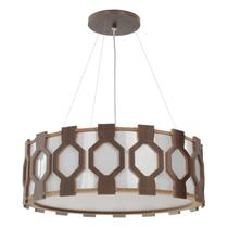 Lustre Pendente Diamante Ripado de Madeira 30 cm com 2 Bocais E27 Cor Imbuia Luminária de teto Lustre Pendente Diamante Ripado de Madeira 30 cm com 2 Bocais E27 Cor Imbuia Luminária de teto