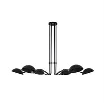 Lustre Pendente Dome Industrial Seis Braços Preto 1,25 Metro 672